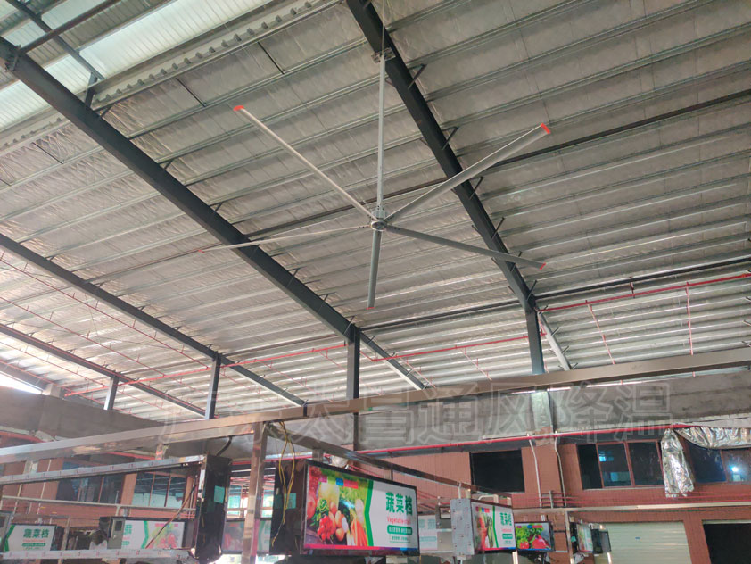 菜市場工業(yè)大風(fēng)扇通風(fēng)降溫系統(tǒng)，舒適靜音，四季通用